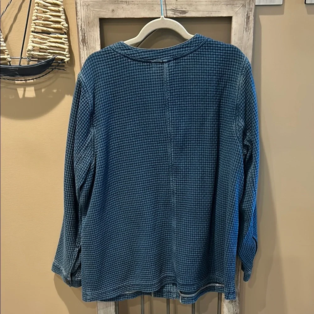 J. Jill Blue Waffle Jacket NWOT - Picture 5 of 6